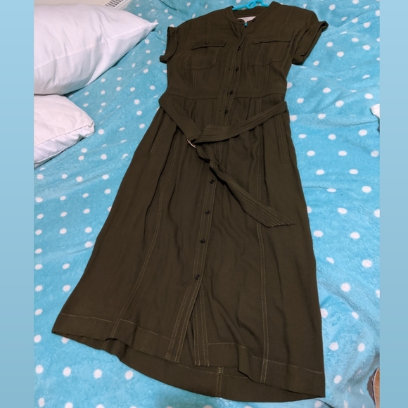Green LOFT Dress with Pockets - Picture 1 of 4